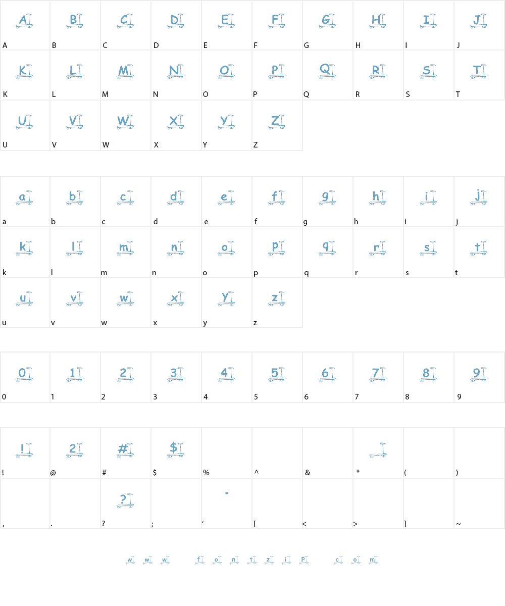 KR Skooter Font Character